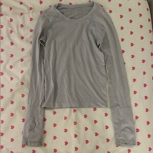 lululemon athletica Light Gray Long Sleeve Tee